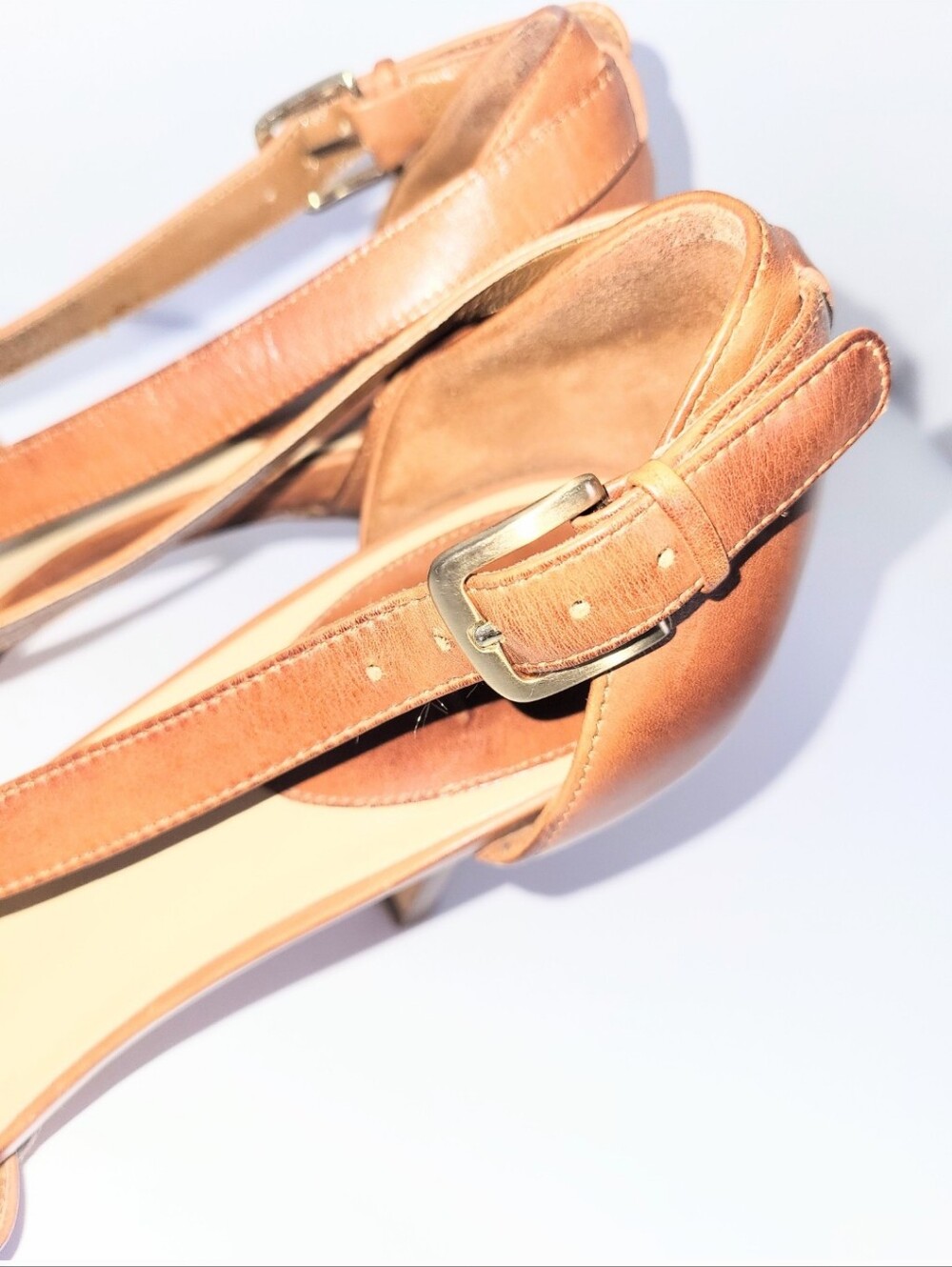 Cole Haan Nike Air Carma Air Hi Strappy Leather Stiletto Heels Size 10 - Picture 15 of 16